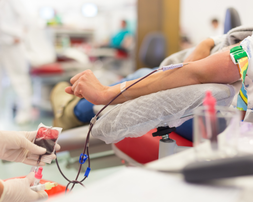 Hierro intravenoso Donación de sangre en proceso