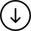 Icono de flecha hacia abajo en círculo