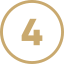 Número cuatro en un círculo.