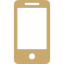 Ícono dorado de teléfono móvil